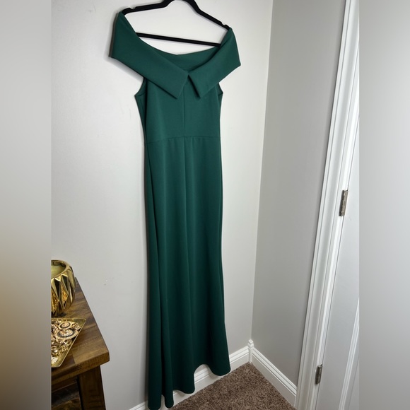 Windsor green dress, off the shoulder floor length high split maxi wedding prom - Picture 8 of 11